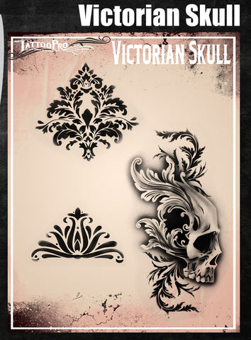 Victorian Skull - Tattoo Pro Stencils