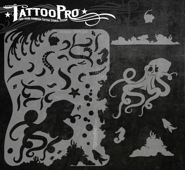 octopus stencil tattoo