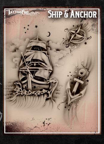 SHIP & ANCHOR - Tattoo Pro Stencils