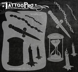 HOURGLASS & DAGGER - Tattoo Pro Stencils