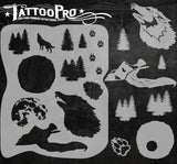 HOWLIN’ AT THE MOON - Tattoo Pro Stencils