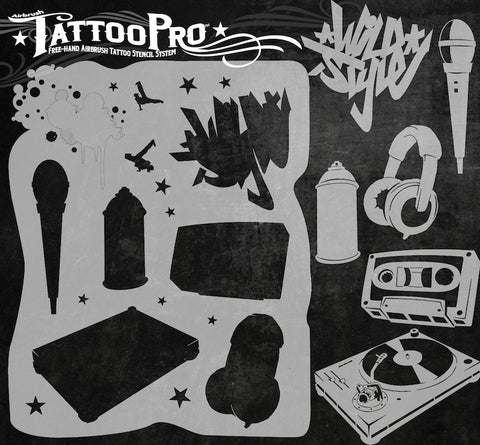 Tattoo Pro Stencils - Skull & Flowers | Facepaint.com