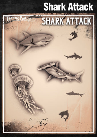 SHARK ATTACK - Tattoo Pro Stencils