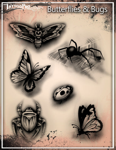 BUTTERFLYS & BUGS - Tattoo Pro Stencils