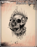 ELECTRO SKULL - Tattoo Pro Stencils