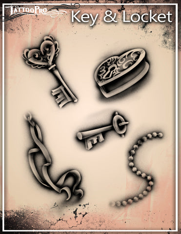 KEY & LOCKET - Tattoo Pro Stencils