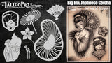 Big Ink: Japanese Geisha - Tattoo Pro Stencils