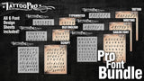 Pro Fonts Bundle - Tattoo Pro Stencils
