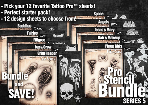 PRO STENCIL BUNDLE : SERIES 5 - Tattoo Pro Stencils