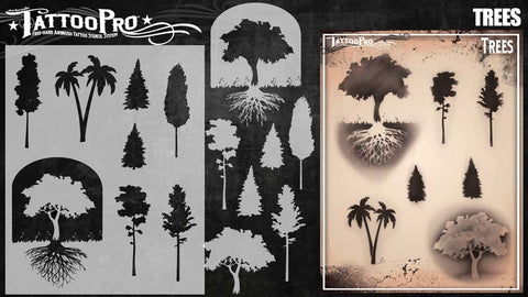 old tree tattoo stencil