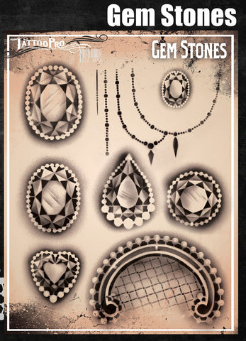 Gemstones - Tattoo Pro Stencils