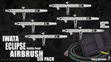 IWATA AIRBRUSHES 6 PACK - Tattoo Pro Stencils