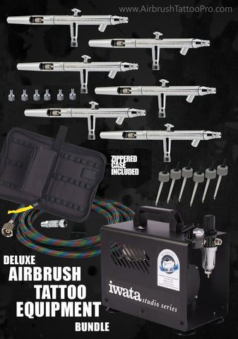 DELUXE AIRBRUSH EQUIPMENT BUNDLE - Tattoo Pro Stencils