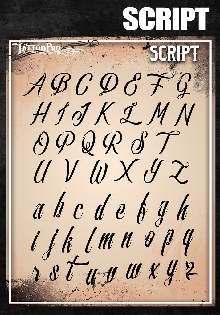 Script Font – Tattoo Pro Stencils