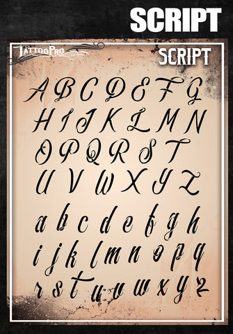 Script Font - Tattoo Pro Stencils