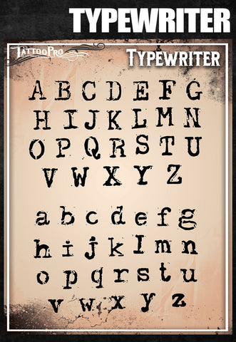 Typewriter Font - Tattoo Pro Stencils