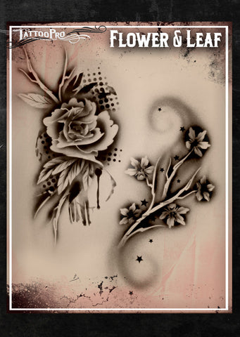 FLOWER & LEAF - Tattoo Pro Stencils
