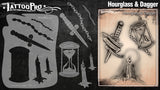 HOURGLASS & DAGGER - Tattoo Pro Stencils